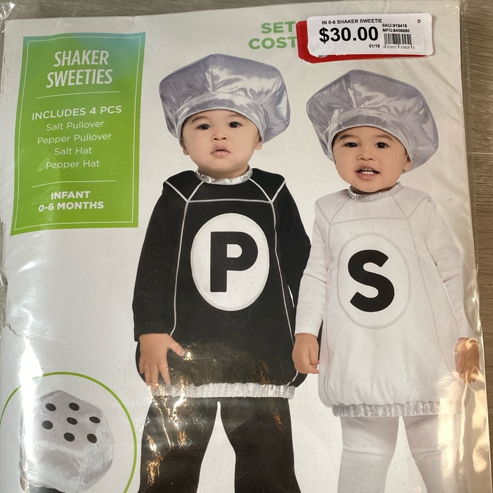 NWT 0-6 months Salt and Pepper Costumes
